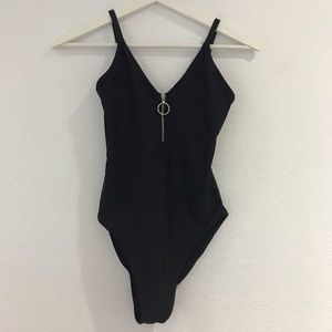 Zipper O ring bodysuit / swimsuit